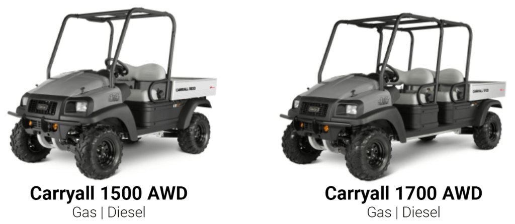 Club Car 4x4 AWD Available Utility Vehicle Models