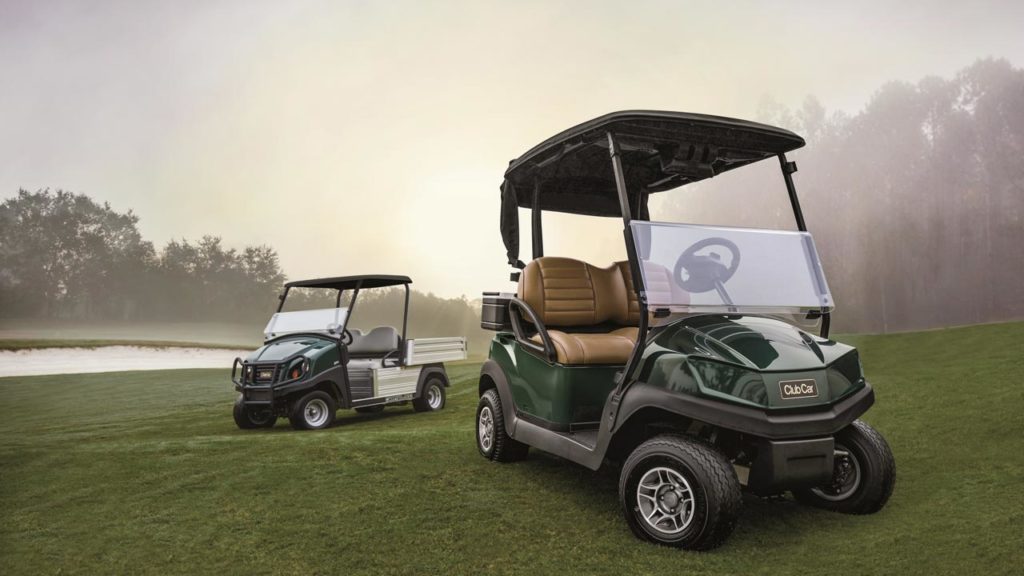 tempo golf cart and carryall turf utility vehicle on golf course 1280x720 1